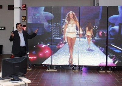 LED screen with built in solar panel