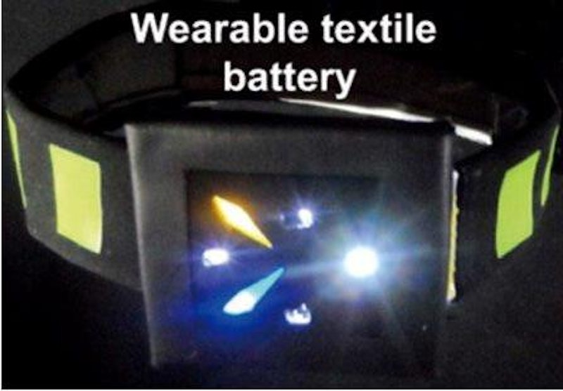 Solar-powered battery woven into fabric
