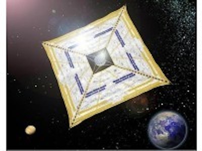 Photovoltaic solar sails in space