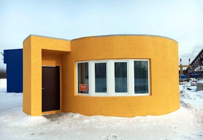 The first on-site house has been printed in Russia