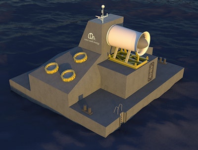 Energy from waves using an artificial blowhole