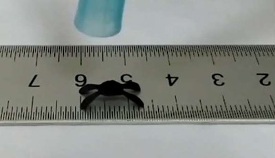 Moisture-responsive 'robots' crawl with no external power source