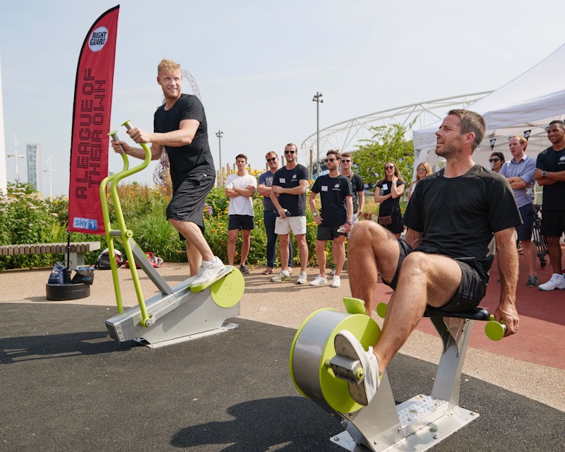 Electricity generating gym made from recycled aerosol cans
