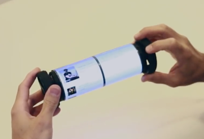Roll up tablet with flexible screen
