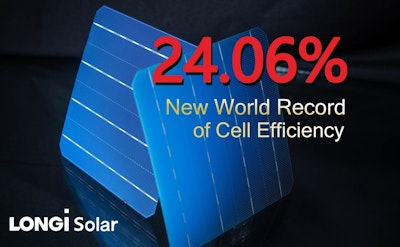 New bifacial mono-PERC solar cell world record at 24.06 percent
