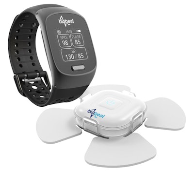 Wearable watch and patch for cuffless blood pressure monitoring