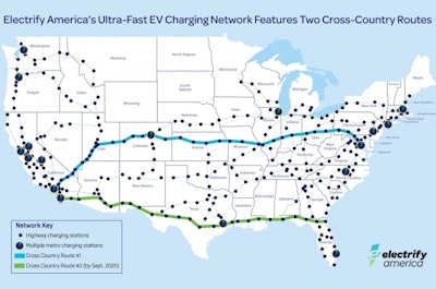 Electrify America Completes First of Two Fast Charging Routes