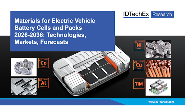 Materials for Electric Vehicle Battery Cells and Packs 2026-2036: Technologies, Markets, Forecasts