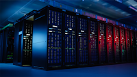 Row of servers in data center