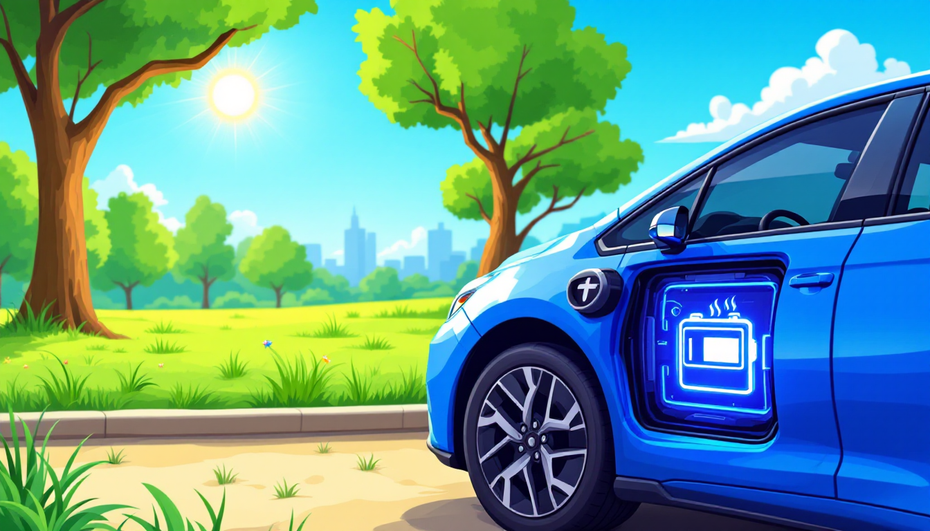 An electric vehicle battery is shown to be cooling off inside a car